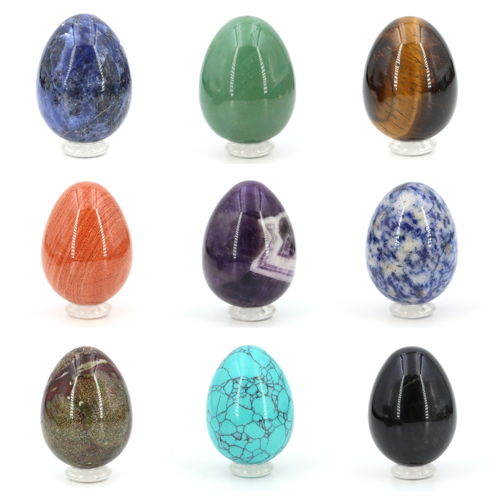 Gemstone Polishing Kit - 30x40mm Natural Yoni Egg Shaped Crystal