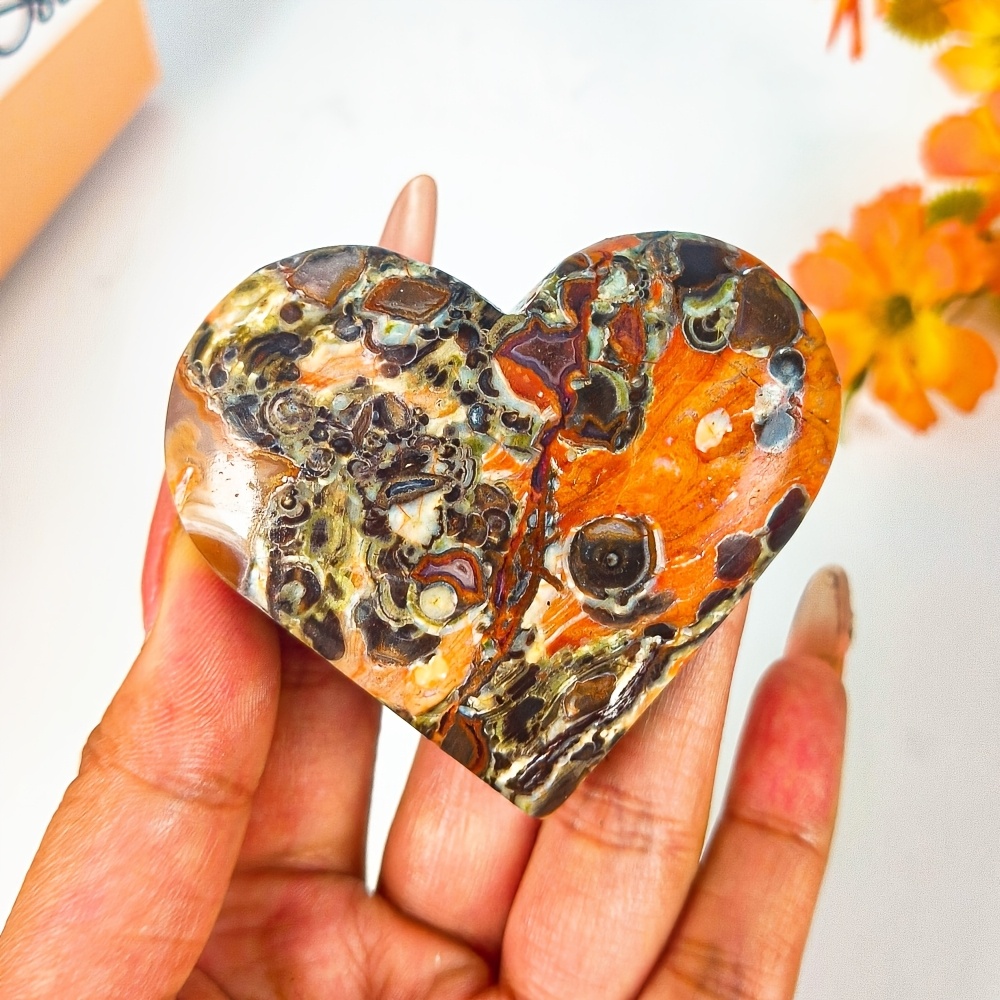 Gemstone Polishing Kit - Natural Money Agate Heart Shaped Stone