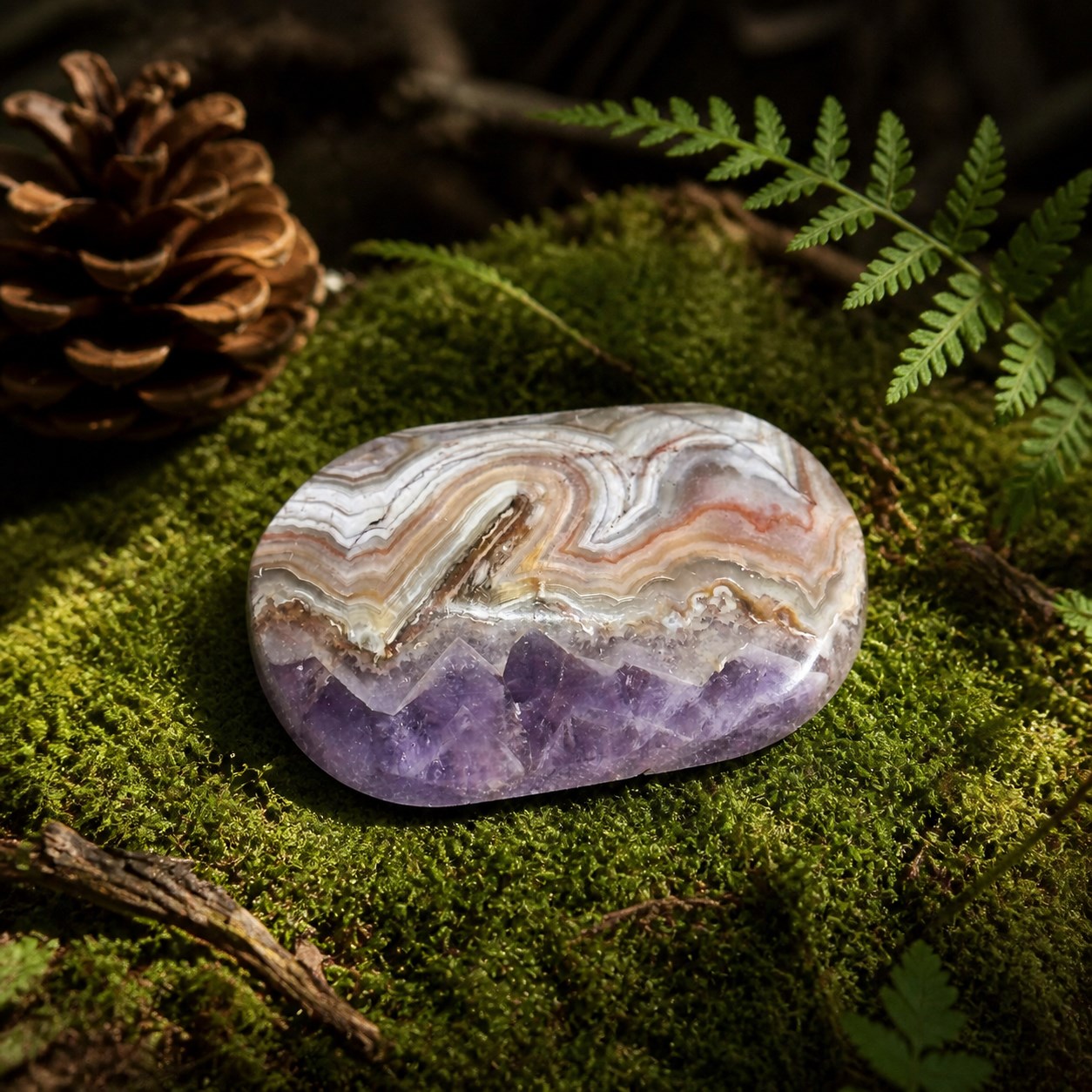Gemstone Polishing Kit - 1pc Natural Amethyst Agate Mixed Palm
