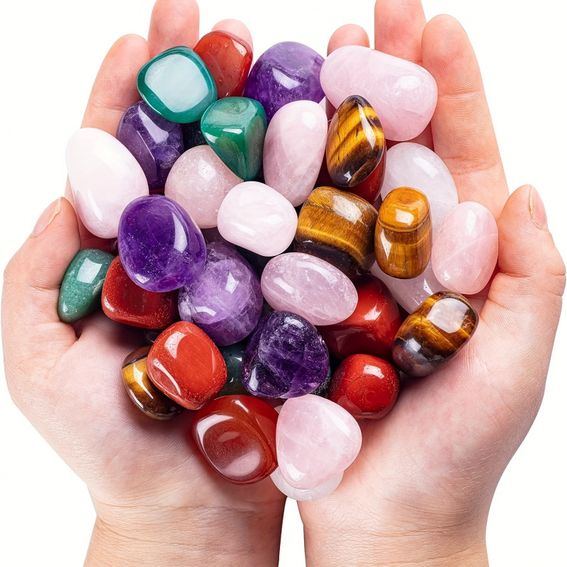 50g/Bag Natural Tumbled Stones - Gemstone Polishing Kit 评论和价格