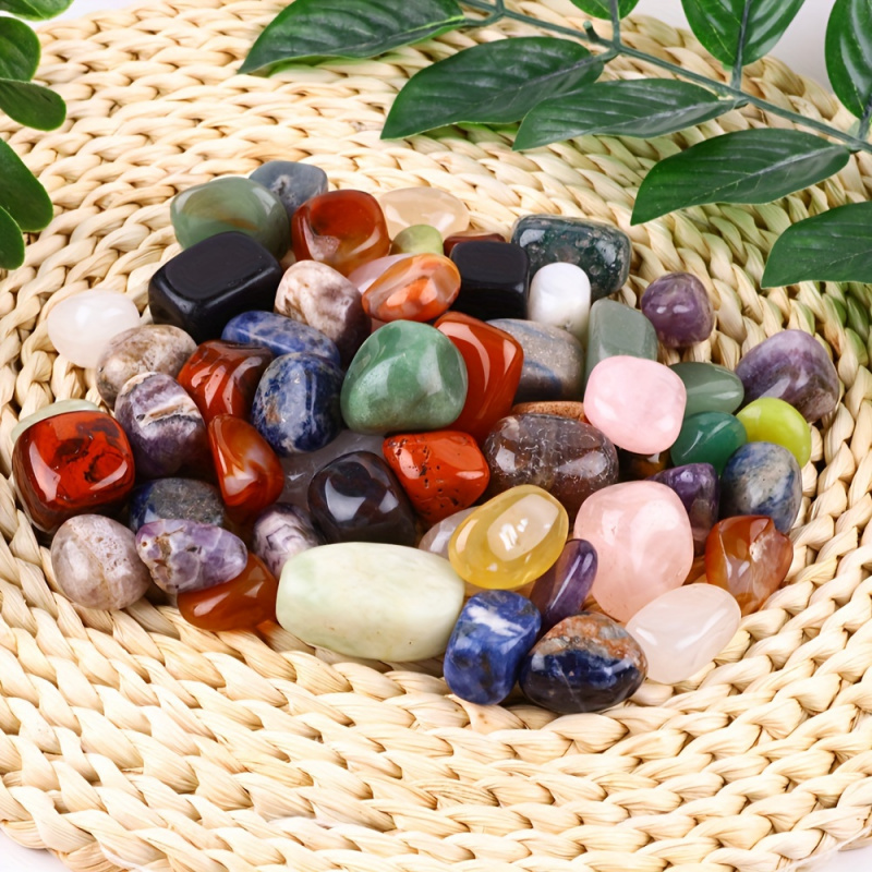 50g/Bag Natural Tumbled Stones - Gemstone Polishing Kit 评论和价格