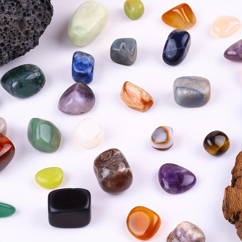 50g/Bag Natural Tumbled Stones - Gemstone Polishing Kit 评论和价格