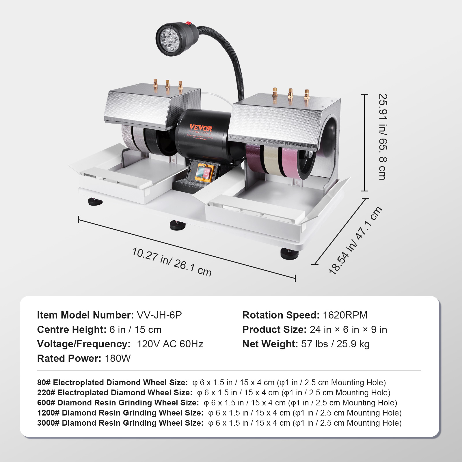 6 Inch 2HP 1800RPM Lapidary Ca - Lapidary Grinder Cabbing Machine 评论和价格