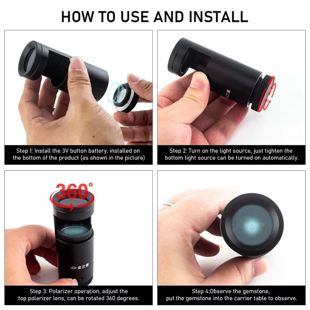 PHYHOO Handheld LED Polariscop - Gemstone Identification Kit 评论和价格